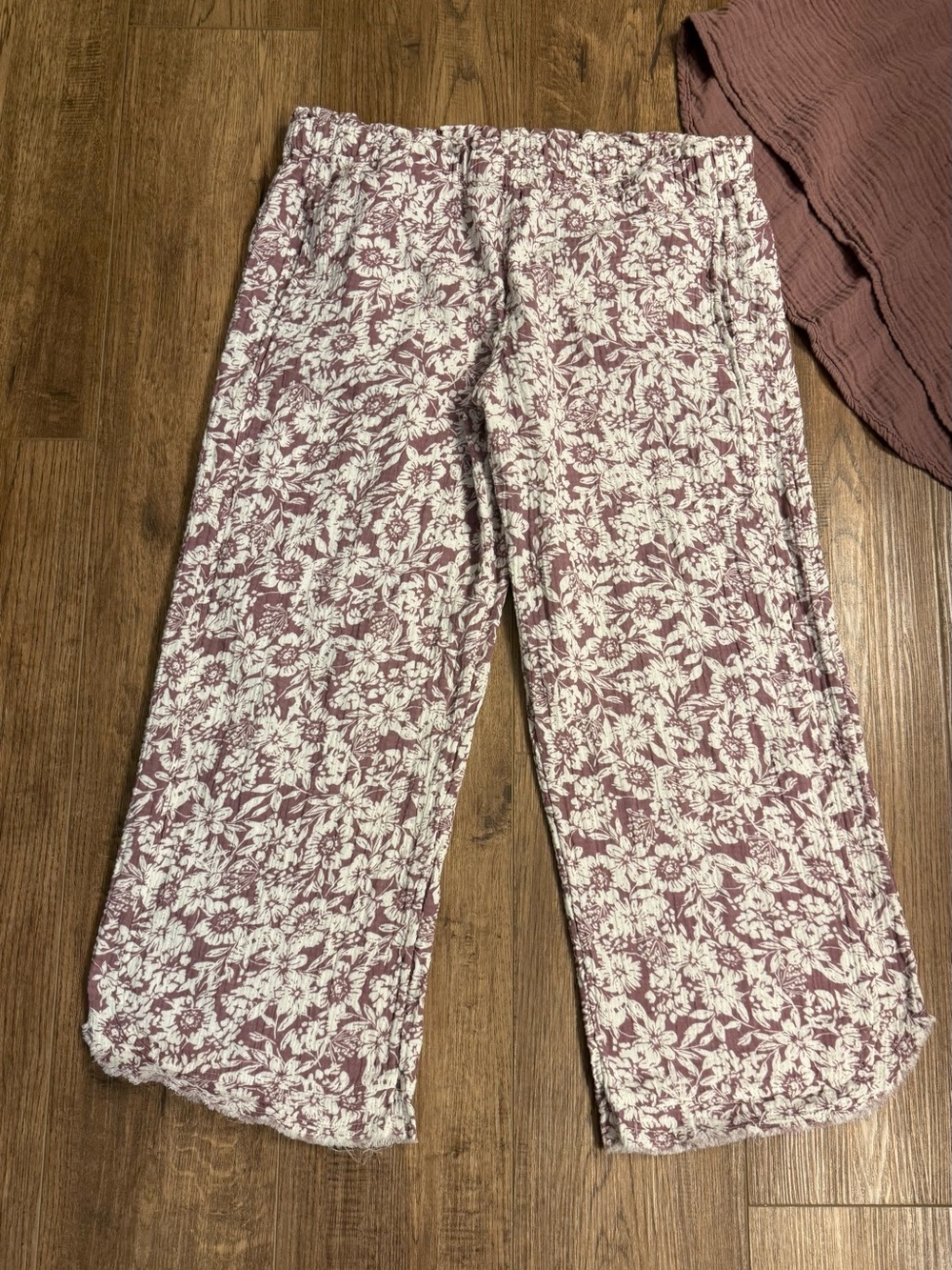 Coldwater Creek botanical crop gauze mauve size medium